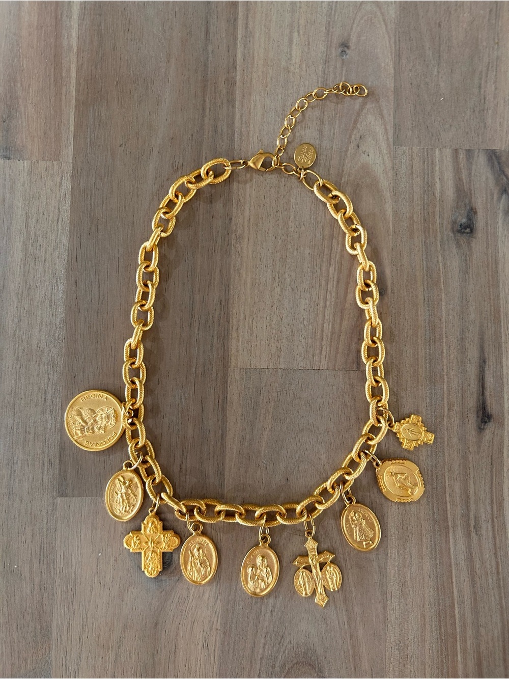 Susan Shaw Gold-plated Brass Charm Necklace